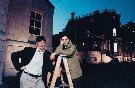 Lambert and Peter Rose in front of the Canadian Centre for Architecture, circa 1991. (© Tom Hollyman)